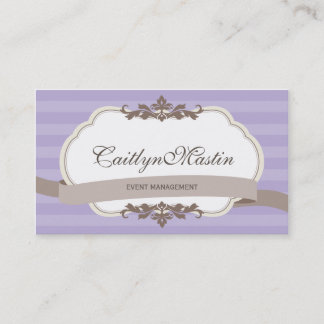 BUSINESS CARD stylish elegant pale purple brown