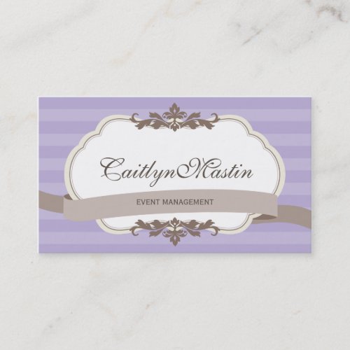 BUSINESS CARD stylish elegant pale purple brown