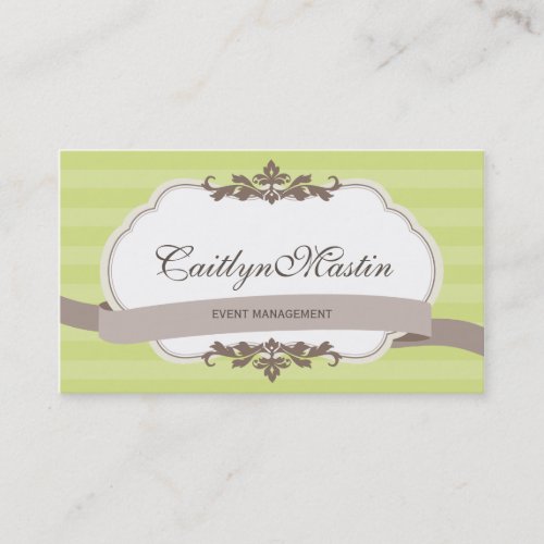 BUSINESS CARD stylish elegant pear green brown
