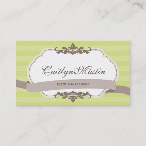 Customizable BUSINESS CARD stylish elegant pear green brown