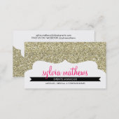 BUSINESS CARD stylish glitter sparkle gold pink (Front/Back)