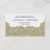 BUSINESS CARD stylish glitter sparkle gold pink (Back)