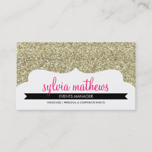 BUSINESS CARD stylish glitter sparkle gold pink