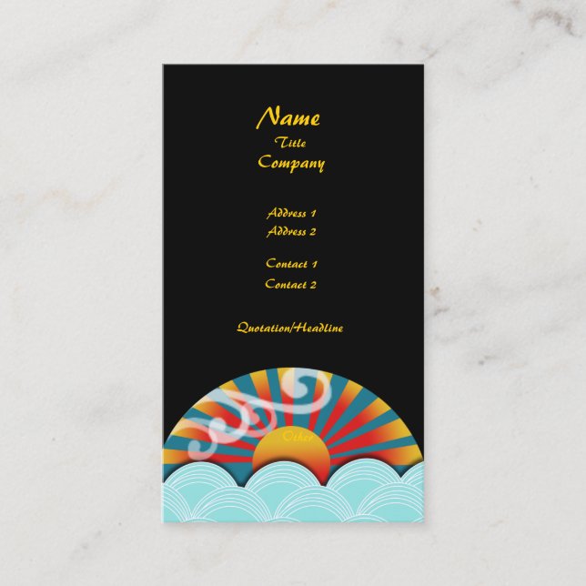 Business Card, Sun Rises Card (Front)