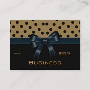Business Card Tan Black Spots Bows