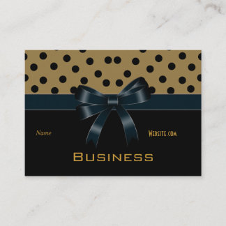 Business Card Tan Black Spots Bows