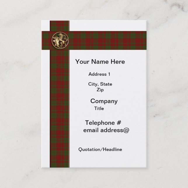 Business Card tartan plaid professional (Front)