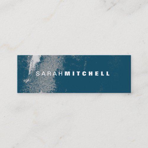 Business Card - Teal &amp; White Grunge Monogram