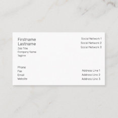Business Card Template at Zazzle