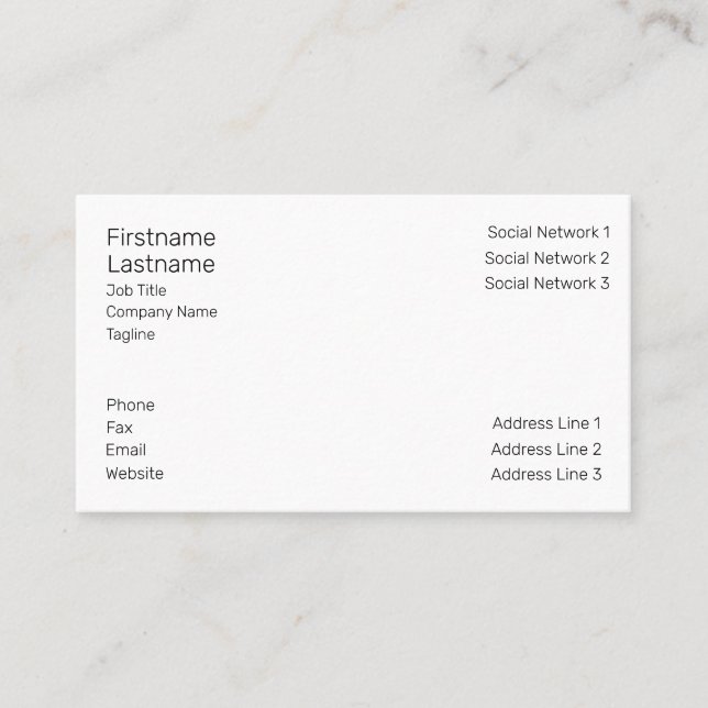 Standard, 3.5" x 2.0" Business Card (Front)