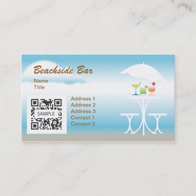Business Card Template Beachside Bar (Front)