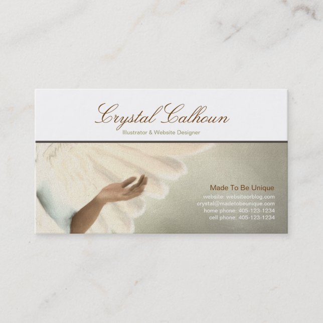 Business Card Template - Beautiful Angel Painting (Front)