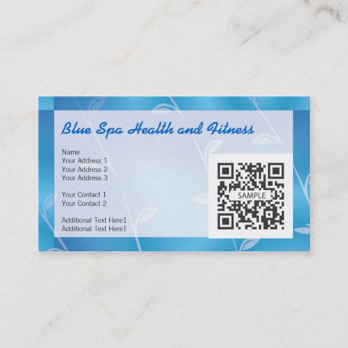 Business Card Template Blue Spa