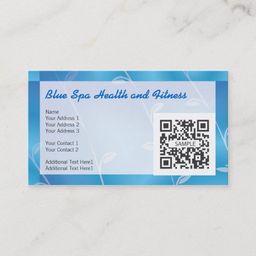 Customizable Business Card Template Blue Spa