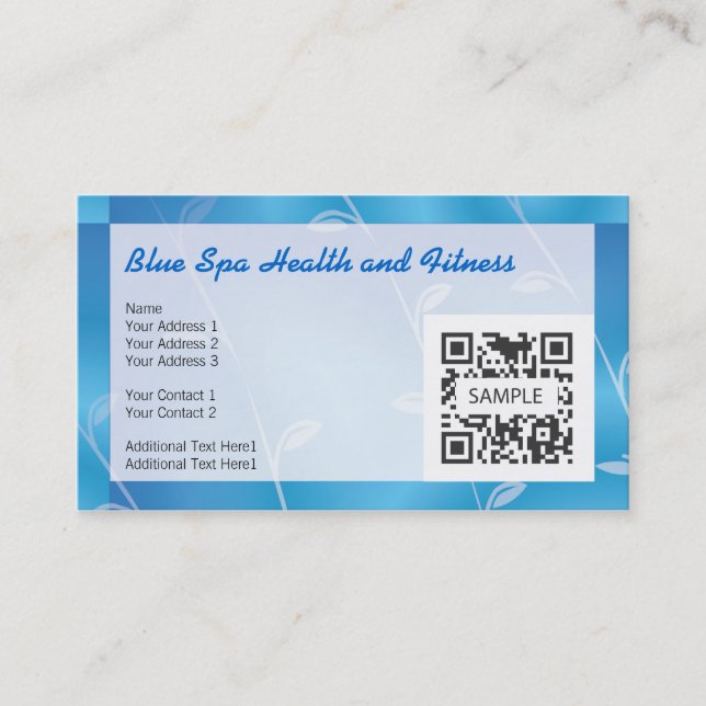 Business Card Template Blue Spa (Front)