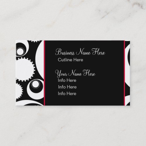 Business Card Template **Bold B&amp;W Circles