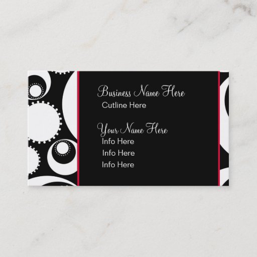 Customizable Business Card Template **Bold B&amp;W Circles