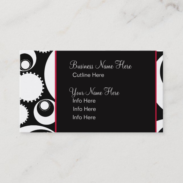 Business Card Template **Bold B&W Circles (Front)