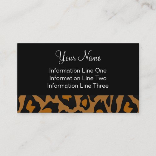 Business Card Template **Bold Leopard Print