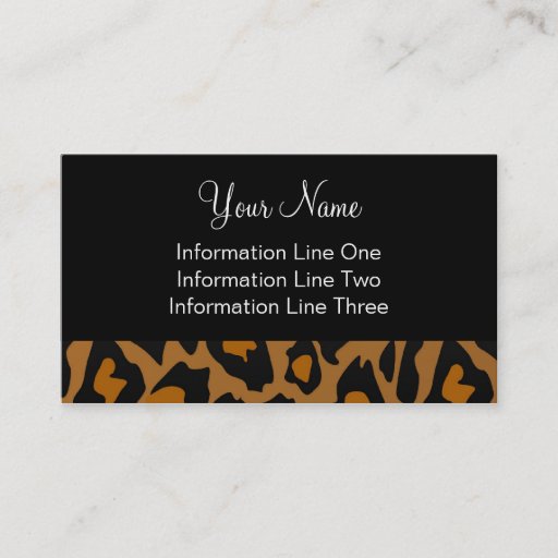 Customizable Business Card Template **Bold Leopard Print