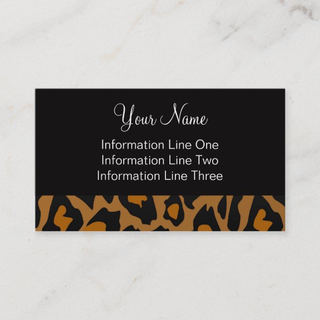 Business Card Template **Bold Leopard Print (Front)