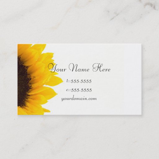 Customizable Business Card Template **Bold Sunflower