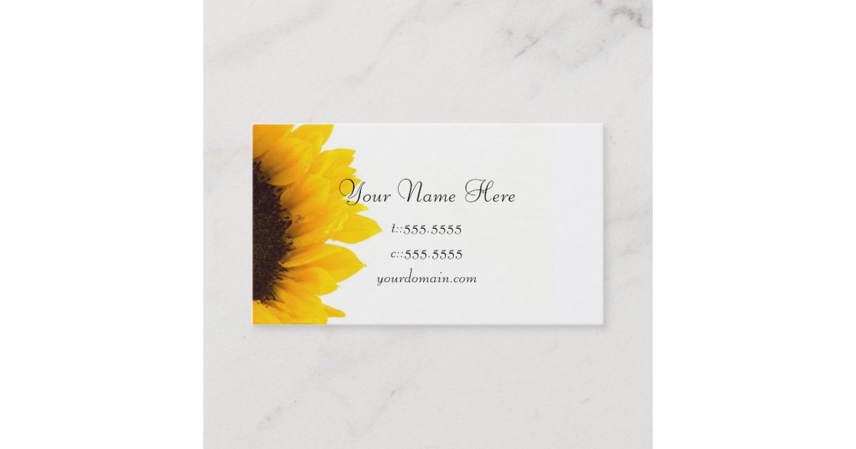Business Card Template **Bold Sunflower Zazzle