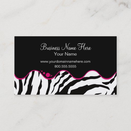 Customizable Business Card Template **Bold Zebra