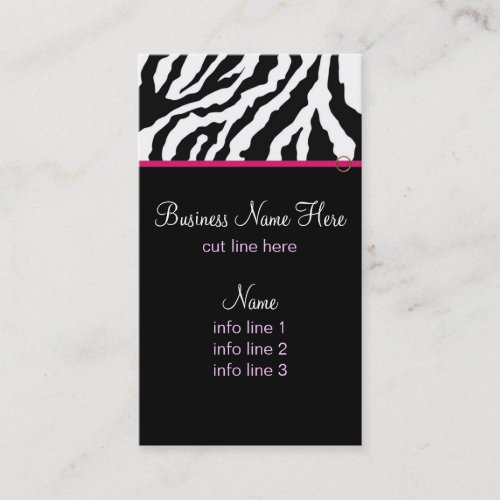 Business Card Template **Bold Zebra Print