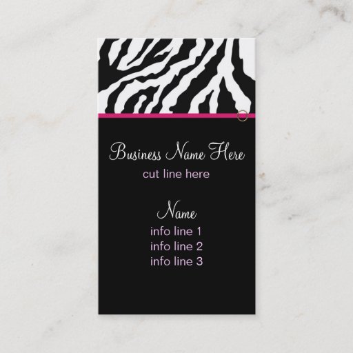Customizable Business Card Template **Bold Zebra Print