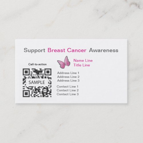 Business Card Template Breast Cancer Awareness