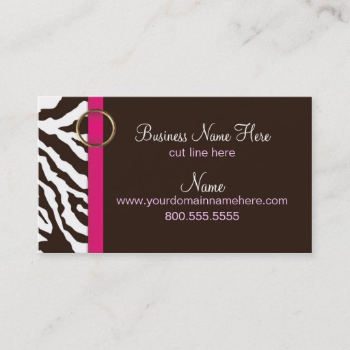 Customizable Business Card Template **Brown Zebra Pattern