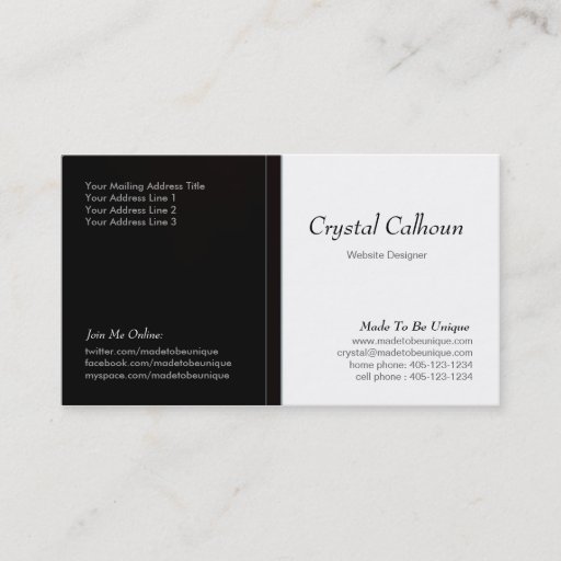 Customizable Business Card Template - Dark - Professional