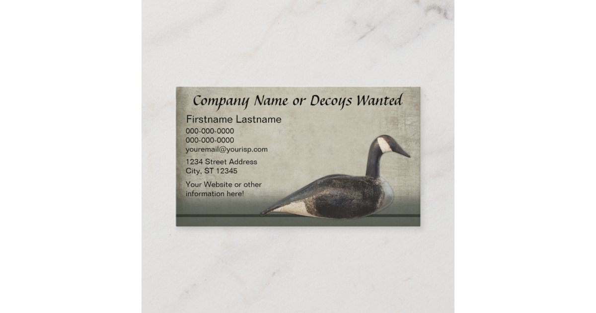 Business Card Template Decoy Business Zazzle