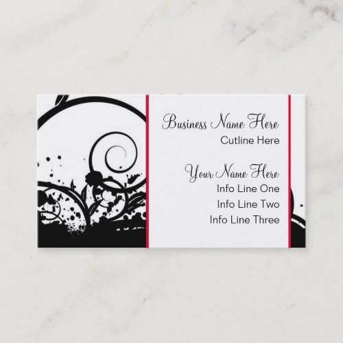 Business Card Template **Dramatic Black Swirls