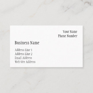 Business Card Template (Eggshell Finish)