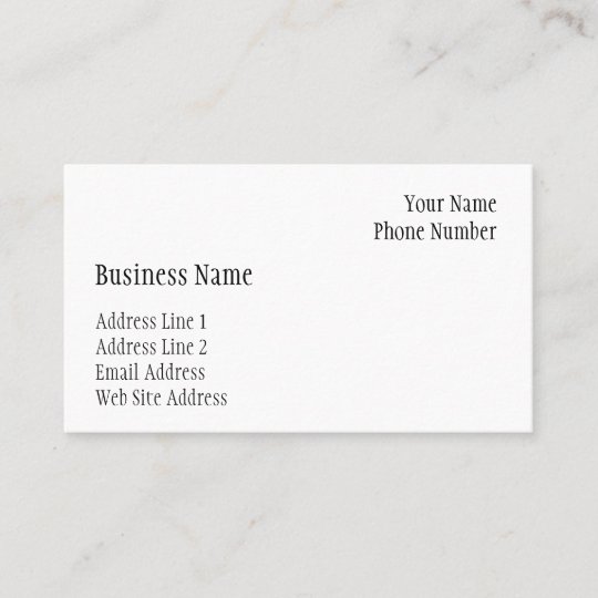 Business Card Template (Eggshell Finish)