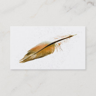 business card template feather photo art