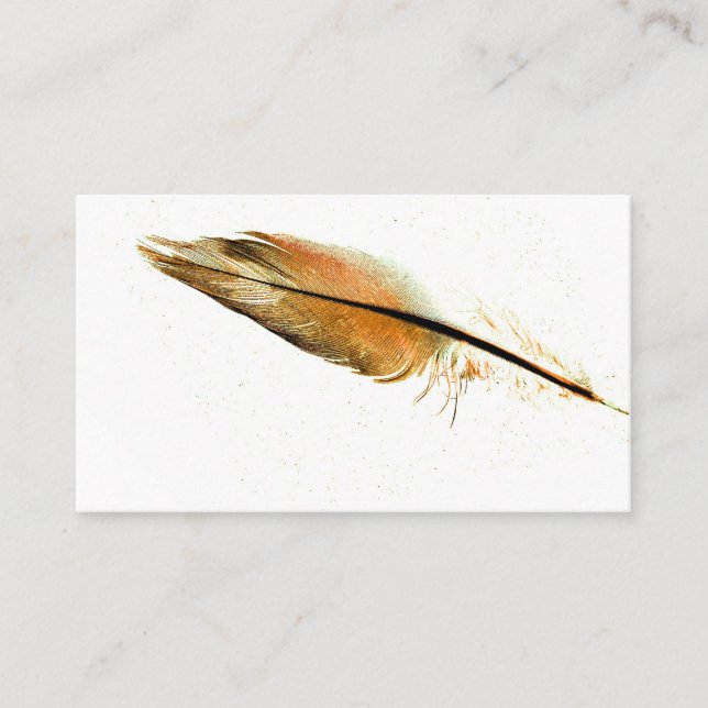 business card template feather photo art (Front)