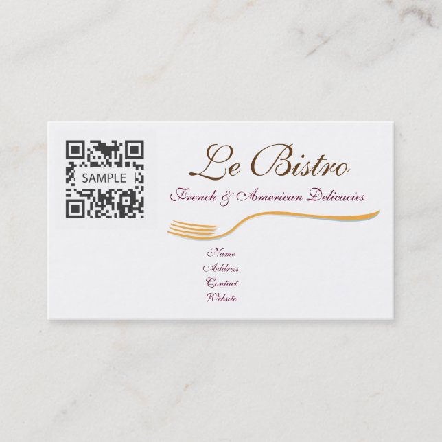 Business Card Template Fine Dining French (Front)