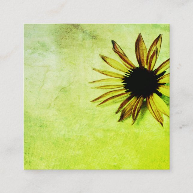 business card template flower spring green (Front)