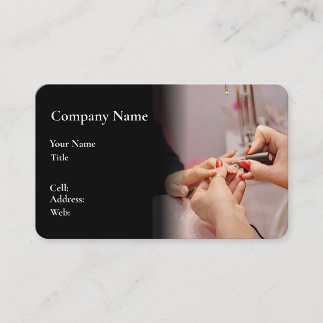 Business Card TEMPLATE  FOR NAILS (Front)