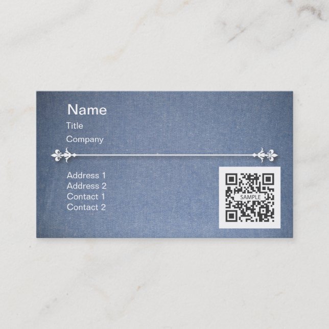 Business Card Template Generic Blue Denim (Front)