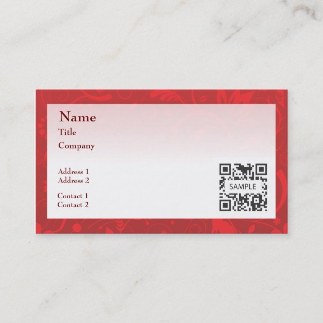 Business Card Template Generic Red Border (Front)