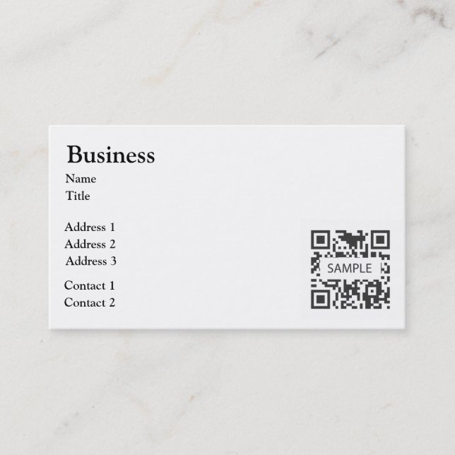Business Card Template Generic White (Front)