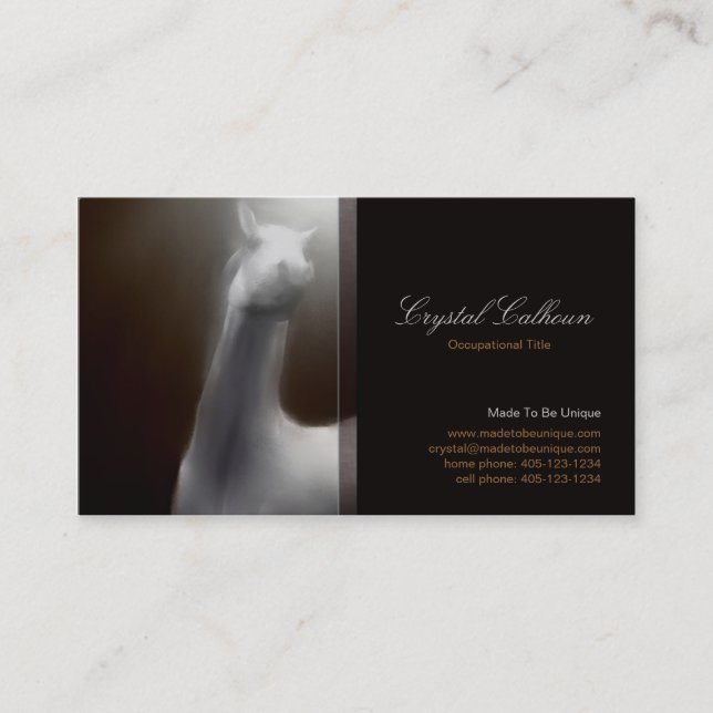Business Card Template - Horse Painting Dark (Front)