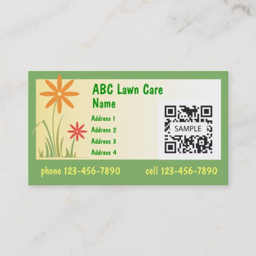 Customizable Business Card Template Lawn Care