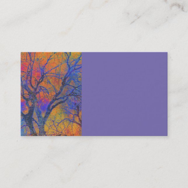 business card template nature art autumn tree (Front)