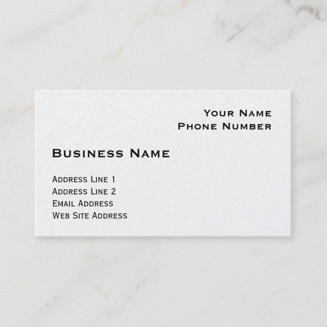Business Card Template (Pearl  Finish) (Front)