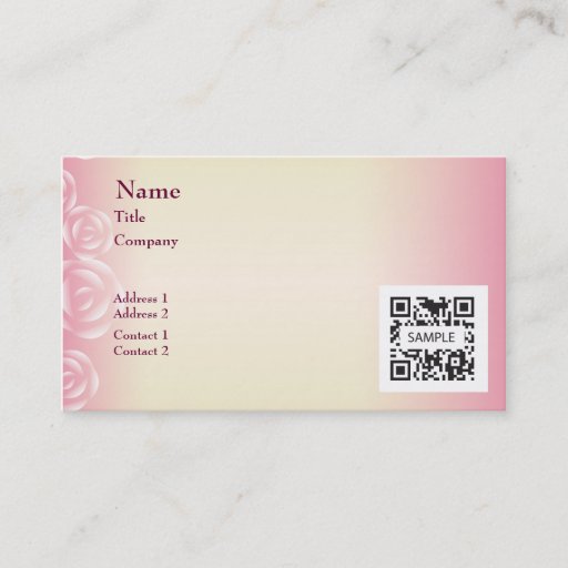 Customizable Business Card Template Pink Rose